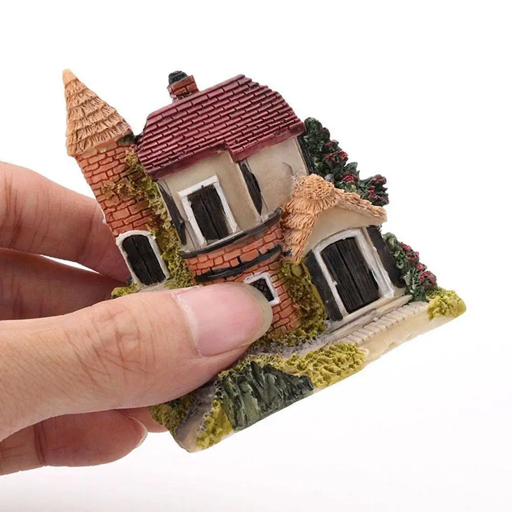 

1Pc 4Style Mini Small Cottages House Fairy Garden Miniatures DIY Ornament Decoration Crafts Figurines Micro Landscape