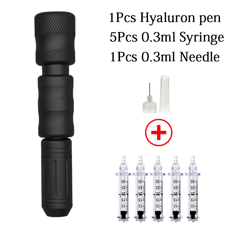 black pen set 1x5 0,3 мл Регулируемый неинвазивный ингалятор гиалуроновая ручка кислота губы стабилизатор инжектор без игл инъекции гиалурон распылитель пистолет - Номер модели: black pen set 1x5