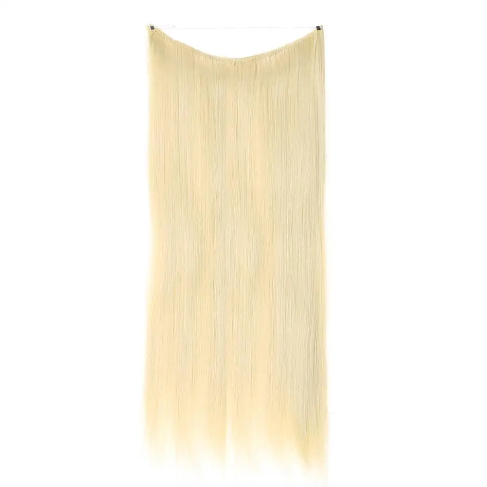 Beach Blonde Пряди для наращивания, невидимые, Омбре, прямые, скрытая, секретная корона, флип, накладные синтетические волосы для женщин, M02 - Цвет: Beach Blonde