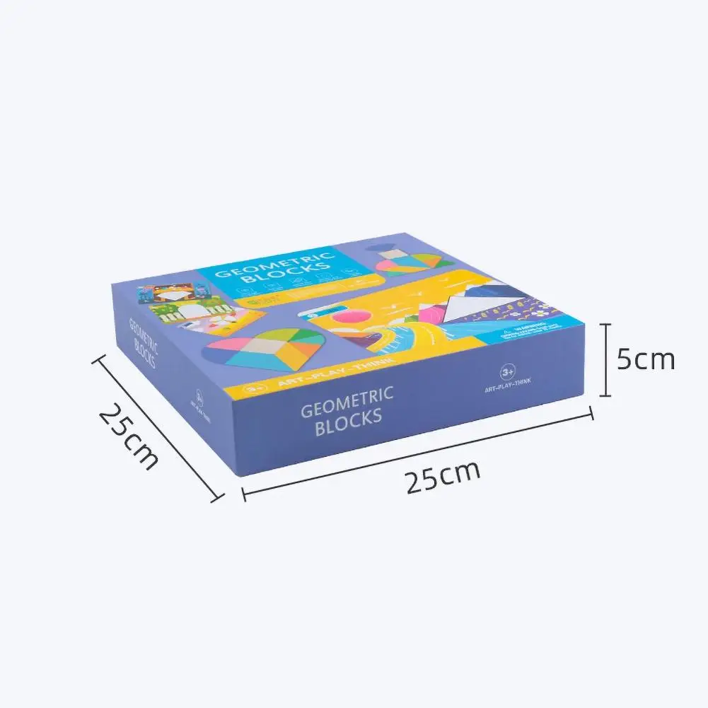 

kindergarten Early Kids Childhood Wooden Heart Square Geometric Building Blocks Jigsaw Puzzle Educational Toy