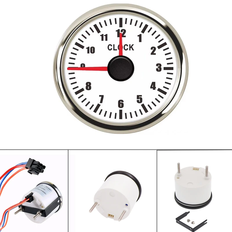 Красные часы с подсветкой манометры 0 ~ 12 часов метр для лодки морской автомобиль