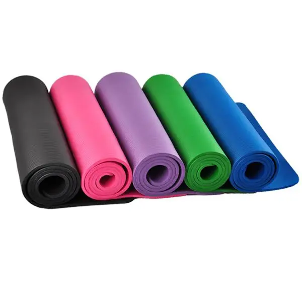 

10mm Thick NBR Pure Color Anti-skid Yoga Mat 183x61x1cm 5 Colors