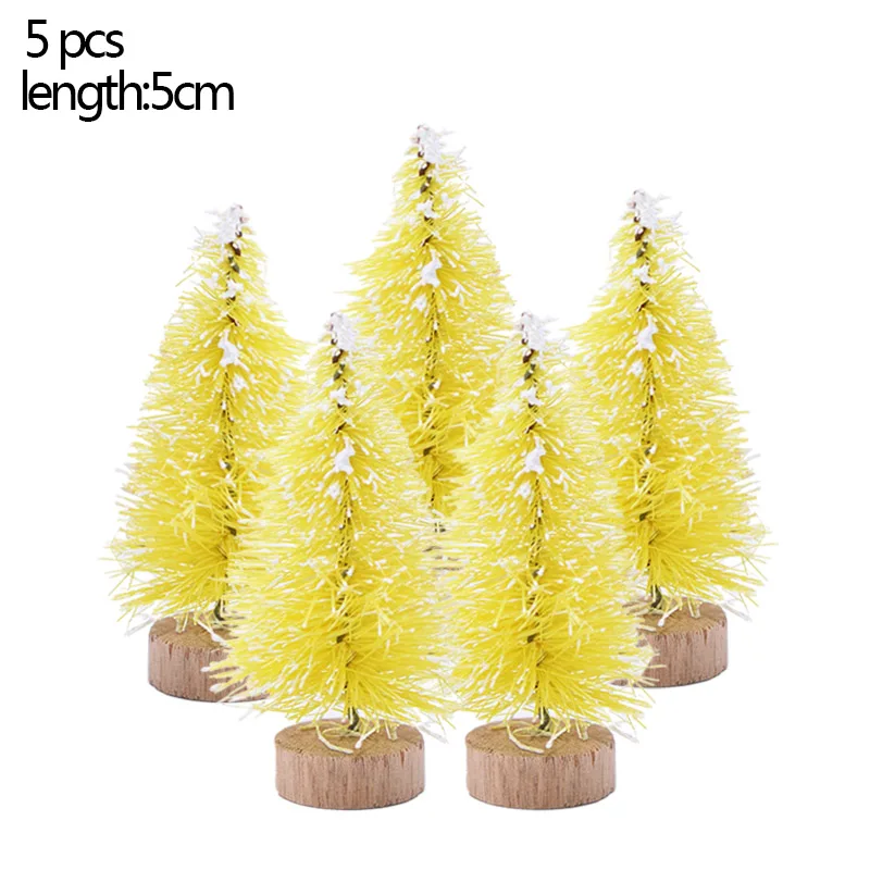 5cm yellow 5 шт. 5 размер искусственная декорированная Мини Рождественская елка Рождественское украшение елка Рождественская мини поддельная елка новогодний декор Navidad - Цвет: 5cm yellow