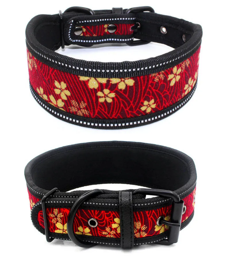 Nylon Dog Collar Reflective Adjustable Pet Collars for Medium Large Dogs S M L Size