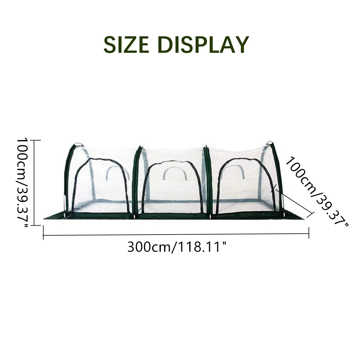 

Home Outdoor Mini Greenhouse Flower Plant Gardening Winter Shelter Waterproof Anti-UV Tunnel Vegetables Greenhouse 300x100x100cm