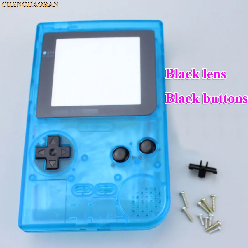 L clear blue ChengHaoRan, 16 цветов на выбор, для nintendo Gameboy, карманный корпус, чехол, замена, для GBP, чехол, крышка с кнопками, комплект - Цвет: L clear blue