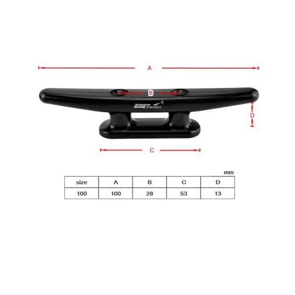 

100mm Yacht Kayak Marine Cleat Boat Anchor Line Tie Down Cleat With Screws