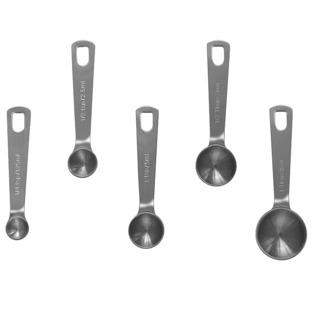 

5Pcs Stackable Kitchen Measuring Spoons Stainless Steel Weight Measuring Spoons