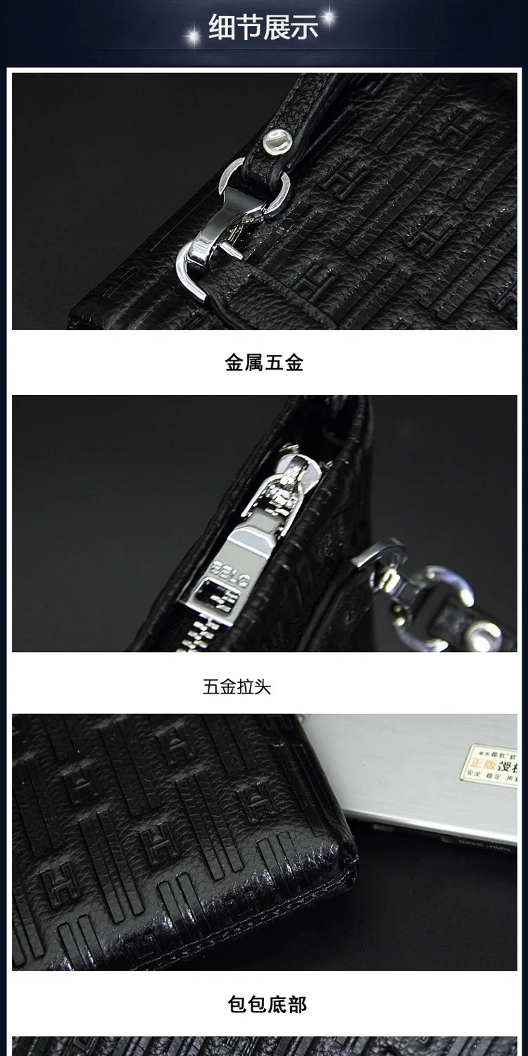 Сумка-клатч мужская из натуральной кожи многофункциональный бумажник воловьей