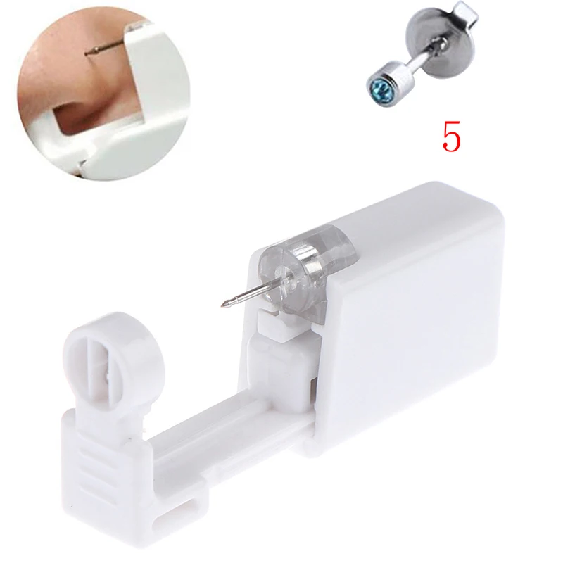 1 Units New Disposable Safe Sterile Piercing Unit For Nose Studs Gun Tool Machine Kit Stud Earring Body Jewelry | Красота и здоровье