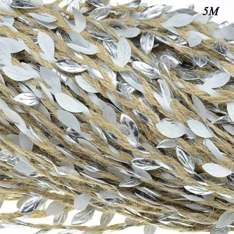 Silver LAPHIL 2 м 5 см лента из натуральной джутовой мешковины с кружевом деревенские Свадебные украшения Винтажные джутовые Hessain ленты рулоны вечерние принадлежности - Цвет: Silver