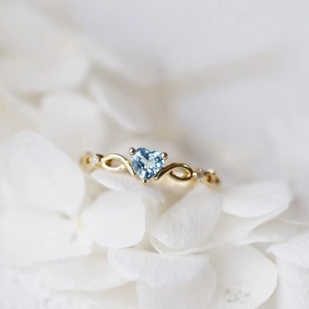 blue Модное винтажное Перидот позолоченное кольцо с драгоценными камнями для женщин и мужчин свадебное украшение для пальцев ювелирные изделия аксессуары Размер 6-10 - Цвет основного камня: blue