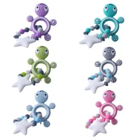 baby teether turtle teething ring bracelet nursing chewing toy silicone beads molar soother for newborn sensory toys