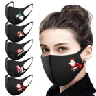 Рождественские украшения, маска для взрослых с мультяшным принтом, моющаяся, Рождественское украшение для лица, женская шапка с новым годом и Рождеством