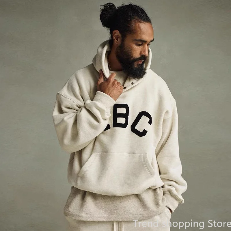 

Толстовка 21ss для мужчин и женщин, базовая одежда с круглым вырезом и принтом ABC, свободная спортивная одежда, повседневная утепленная одежда...