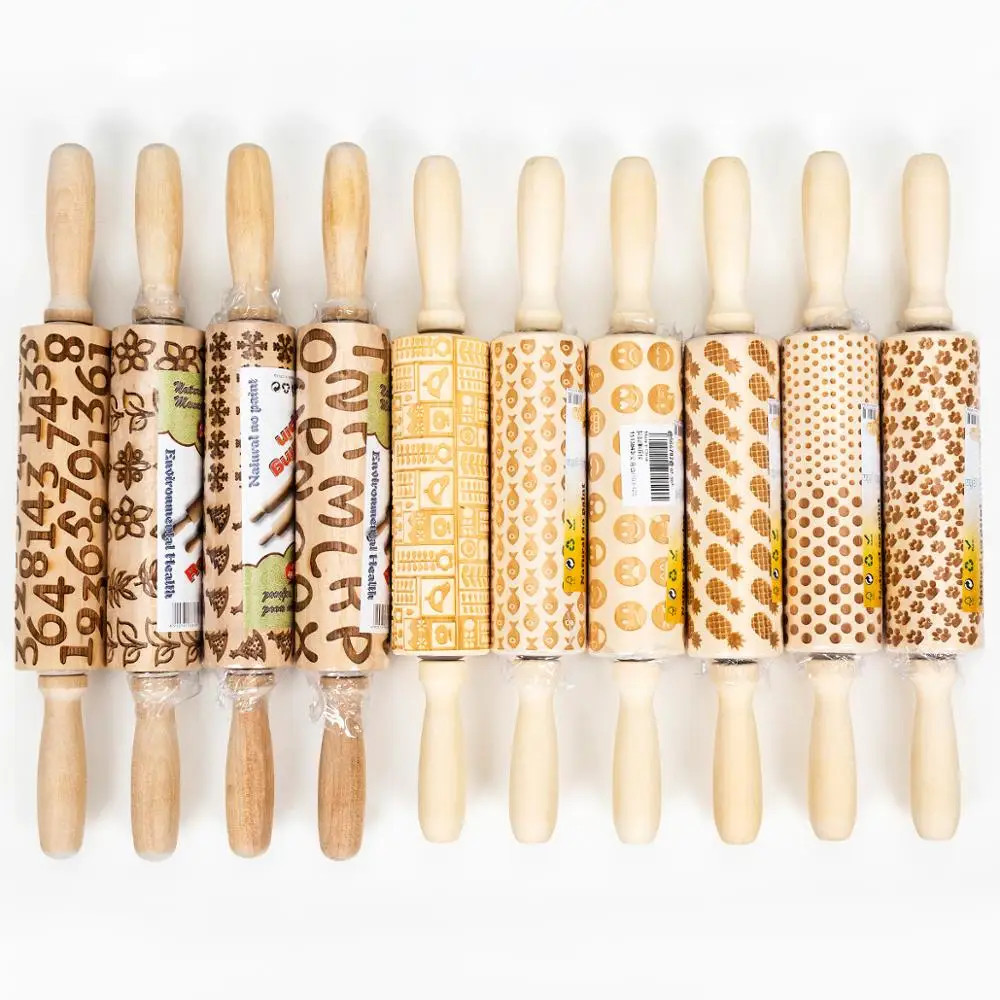 35 см Рождество тиснение Скалка выпечки печенье фондан пирог теста гравировка на