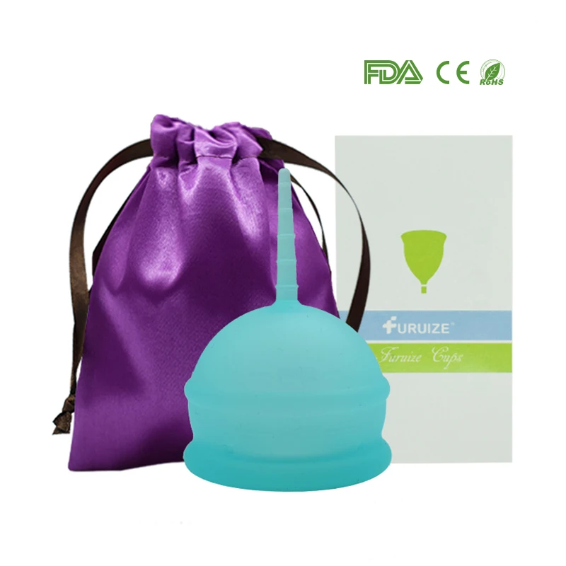 1pcs with cloth bag Менструальная чашка для женщин, женская гигиеническая медицинская силиконовая чашка, многоразовая менструальная Женская чашка, менструальная чашка, чем подушечки - Цвет: 1pcs with cloth bag