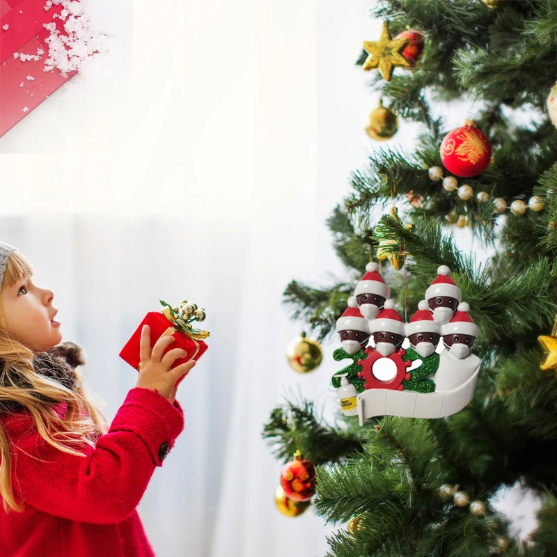 2020 Christmas Decorations For Home DIY Personalized Xmas Tree Drop Ornament Quarantine Gift Santa Claus With Mask | Дом и сад
