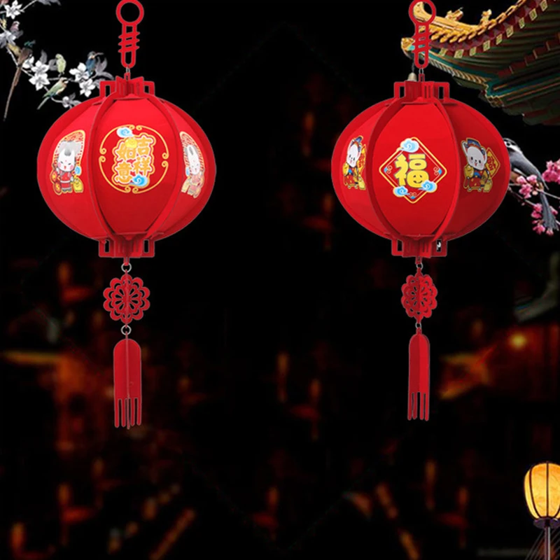 Украшение на новый год с китайским красным фонарем из нетканого войлока