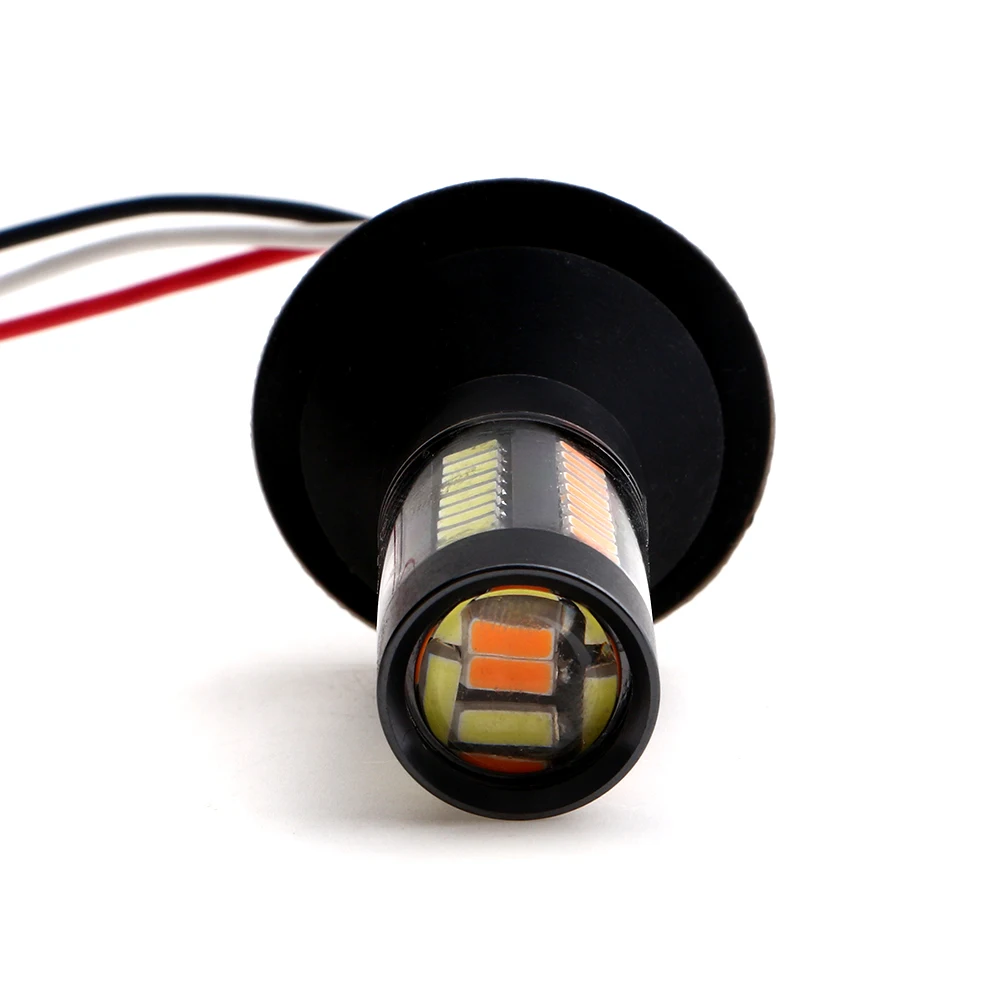 YM E-Bright 4 шт. T20 W21/5 Вт 7440 4014 66SMD 12В водить автомобиль, дневной свет светильник s поворота светильник переключатель двойной Функция резистор лампы белый/желтый