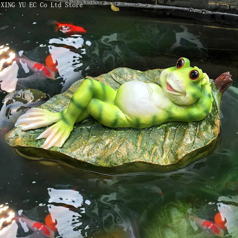 

Creative Cartoon Animal Floating Frog Ornaments Outdoor Courtyard Fish Tank Landscaping Fish Pond Resin Decoration Accessories