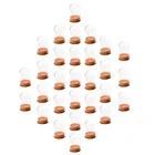 30 шт прозрачных Стекло купол покрытие для дома Стекло купол Дисплей крышка кувшина щит козырек с деревянным каркасом из пробкового дерева на середине стола, украшение для дома, кафе