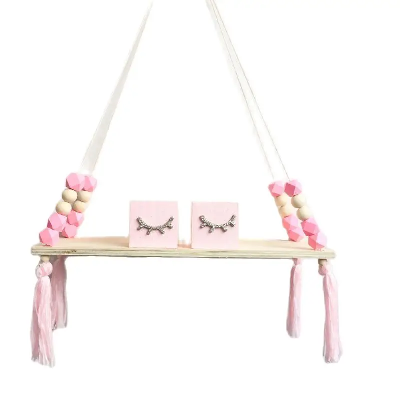 

Nordic Wooden Wall Shelf Wall Hanging Ornaments Children Room Craft Storage Rack Home Kid Bedroom Living Room Decor Shelves J