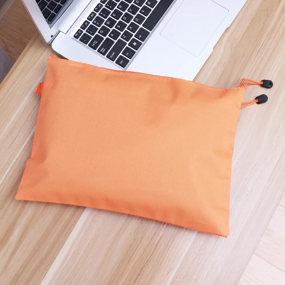 

Double-deck Mesh File Pockets Canvas Zipper File Bags Documents Organizer Pouch (Rosy)