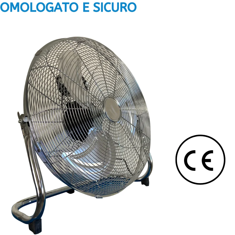 VENTILATORE A PAVIMENTO DA TERRA IN ACCIAIO CROMATO REGOLABILE 3 VELOCITA' 90W|Портативная вешалка| |