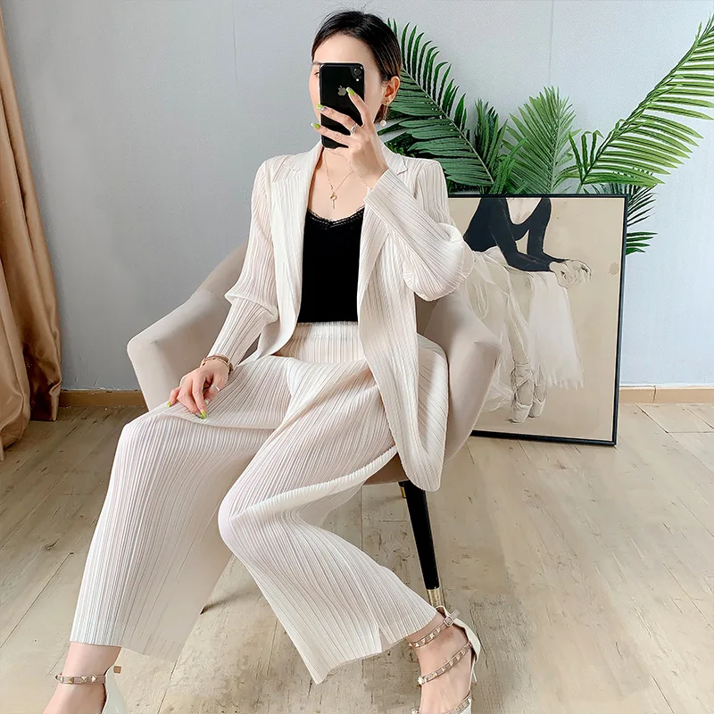 Changpleat новые женские деловые костюмы осень 2021 miяка плиссированные модные с