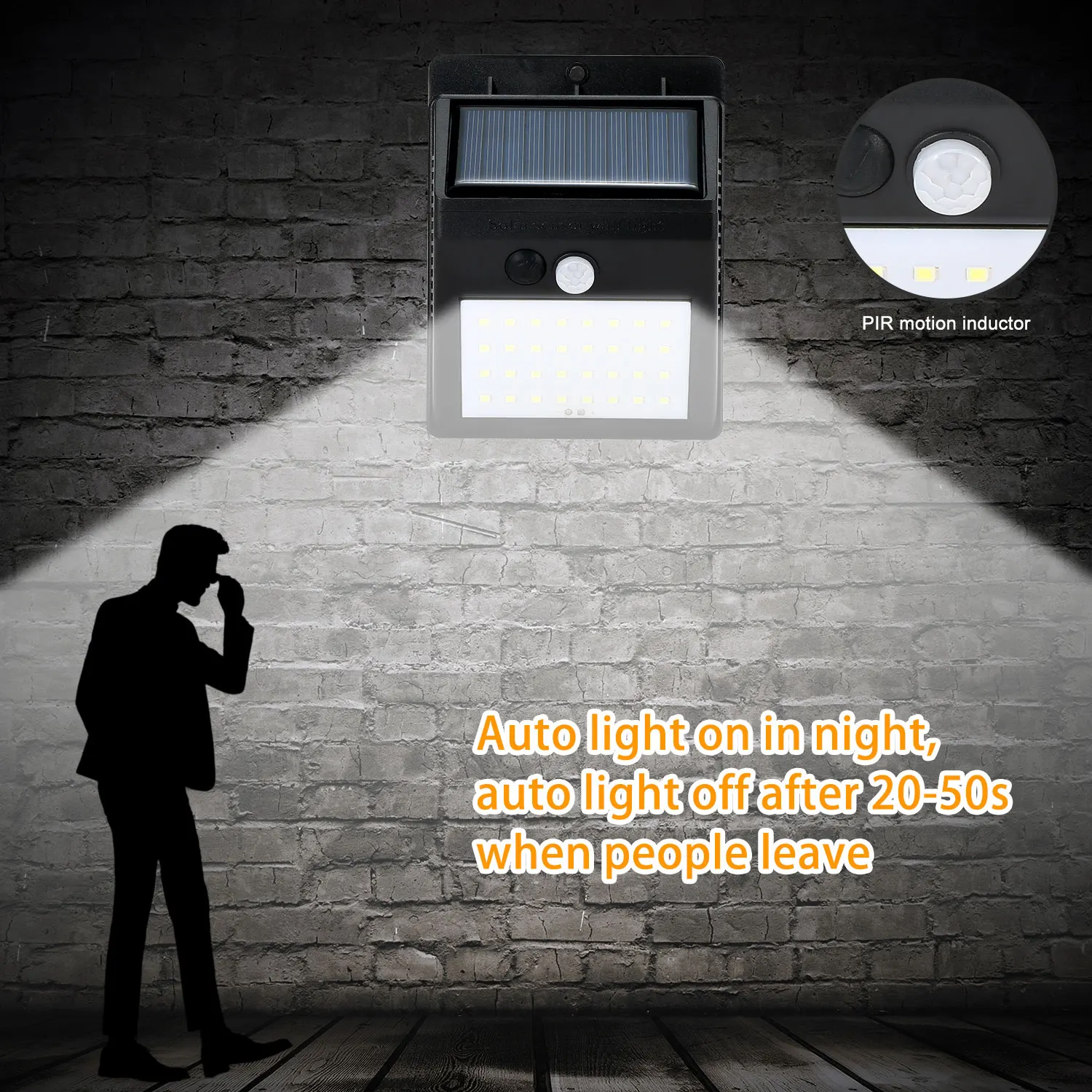 

64/80/110LED Solar Light Outdoor Solar Lamp PIR Motion Sensor Wall Light Waterproof Solar Powered Sunlight for Garden Decoration