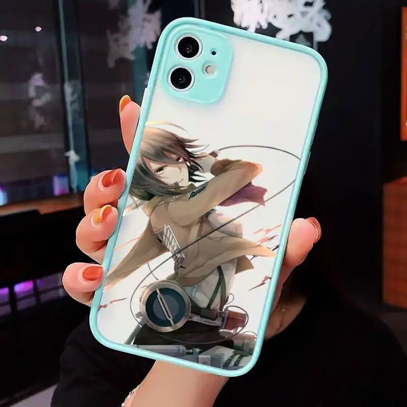 

Anime Japanese attack on Titan Phone Case Matte For iPhone 12 Mini 11 Pro XR XS Max 7 8 Plus X Hard PC Back Cover