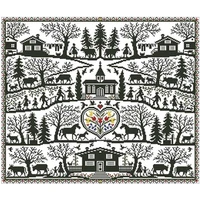 jigsaw plain lively village counted cross stitch 11ct 14ct 18ct diy cross stitch kits embroidery needlework sets home decor