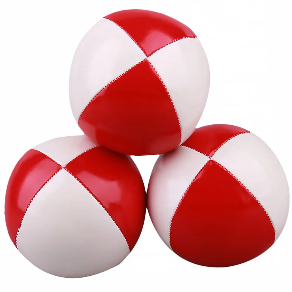 

3pcs PU Acrobatics Balls Fun Juggling Balls Fine Stitching Balls Kids Interactive Balls for Children Red and White