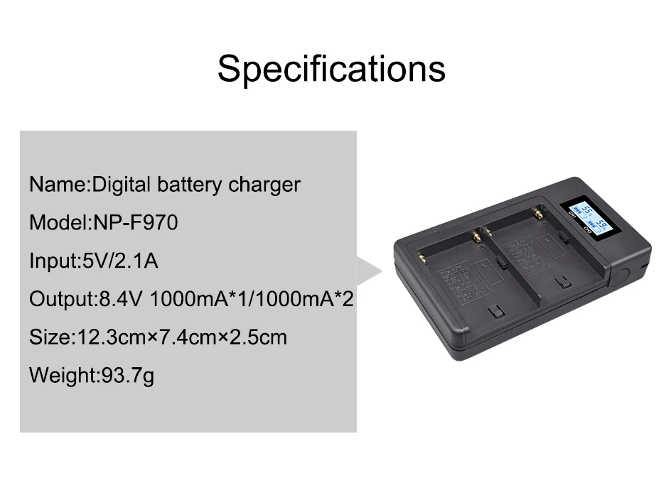 NP-F960 970 NP F970 NPF970 ЖК-дисплей Цифровое зарядное устройство для SONY F930 F950 F770 F570 CCD-RV100 NP-F550 NP-F770 NP-F750 F960 F970