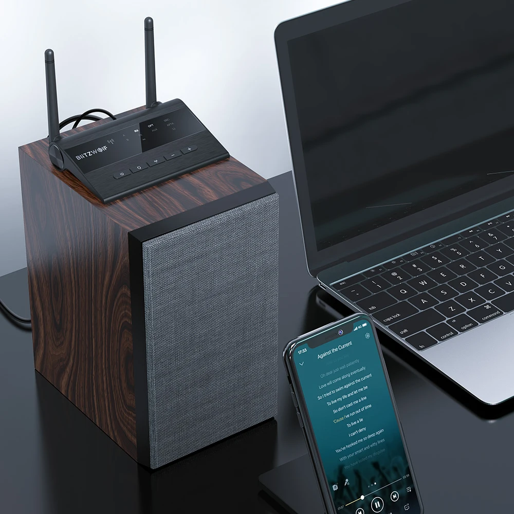 Портативный музыкальный аудиоприемник Blitzwolf bluetooth V5.0 передатчик двойная антенна