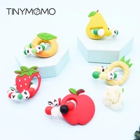new safe silicone fruit teether baby personalized name chewing pendants food grade silicone soft teethers toy nursing accessory