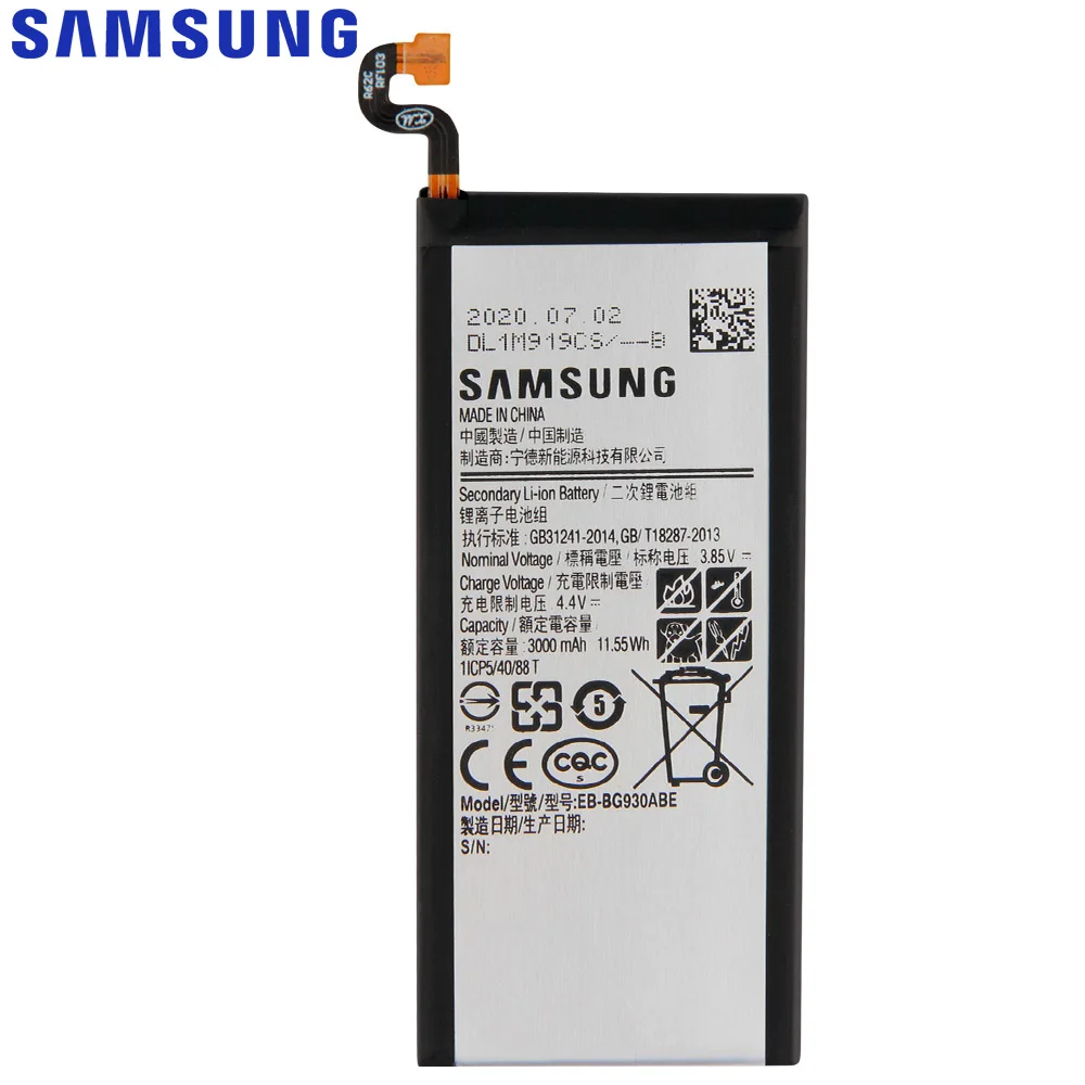 Оригинальная Замена Samsung батарея для Galaxy S7 SM-G9300 G9300 G930F G930A G9308 EB-BG930ABA EB-BG930ABE 3000 мА-ч |