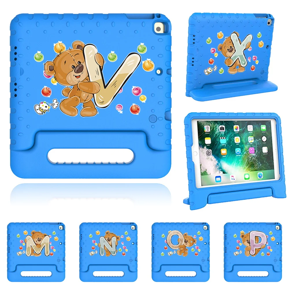 

Защитный чехол для IPad 5-го 6-го поколения для Air 1 2 Pro 9,7 дюйма IPad 2 3 4 Mini 4 5 EVA симпатичный детский чехол для планшета с медвежьими буквами