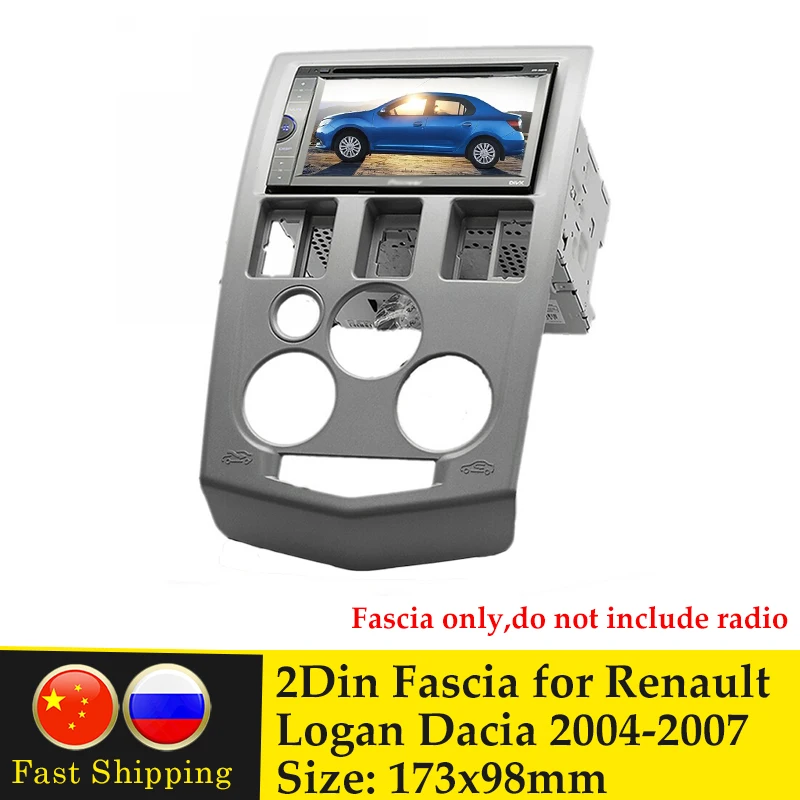 

2 Din Radio Fascia Frame for Renault Logan Dacia 2004-2007 Stereo Dash Mount DVD Player Panel Frame Audio Multimedia Video Bezel