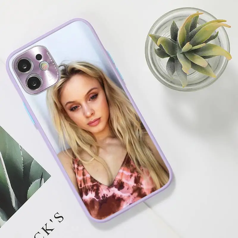 

Zara Larsson Phone Case For iPhone 12 11 Mini Pro XR XS Max 7 8 Plus X Matte transparent Purple Back Cover