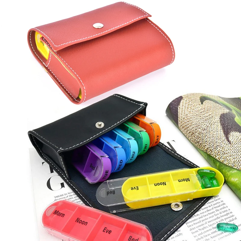 28 Grid 7 Day Weekly Pillbox Storage Container Pill Wallet Box Set Medicine Box Organizer Case Wallet Medicine Box Travel Case