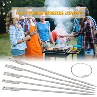 5pcs flatware titanium barbecue skewers outdoor camping equipment hiking cookware picnic bbq grilling kabob skewers bbq 2022 new