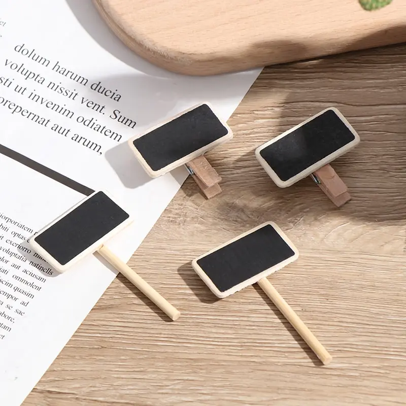50 мини доска древесины сообщение шифер прямоугольный зажим клип Панель карты