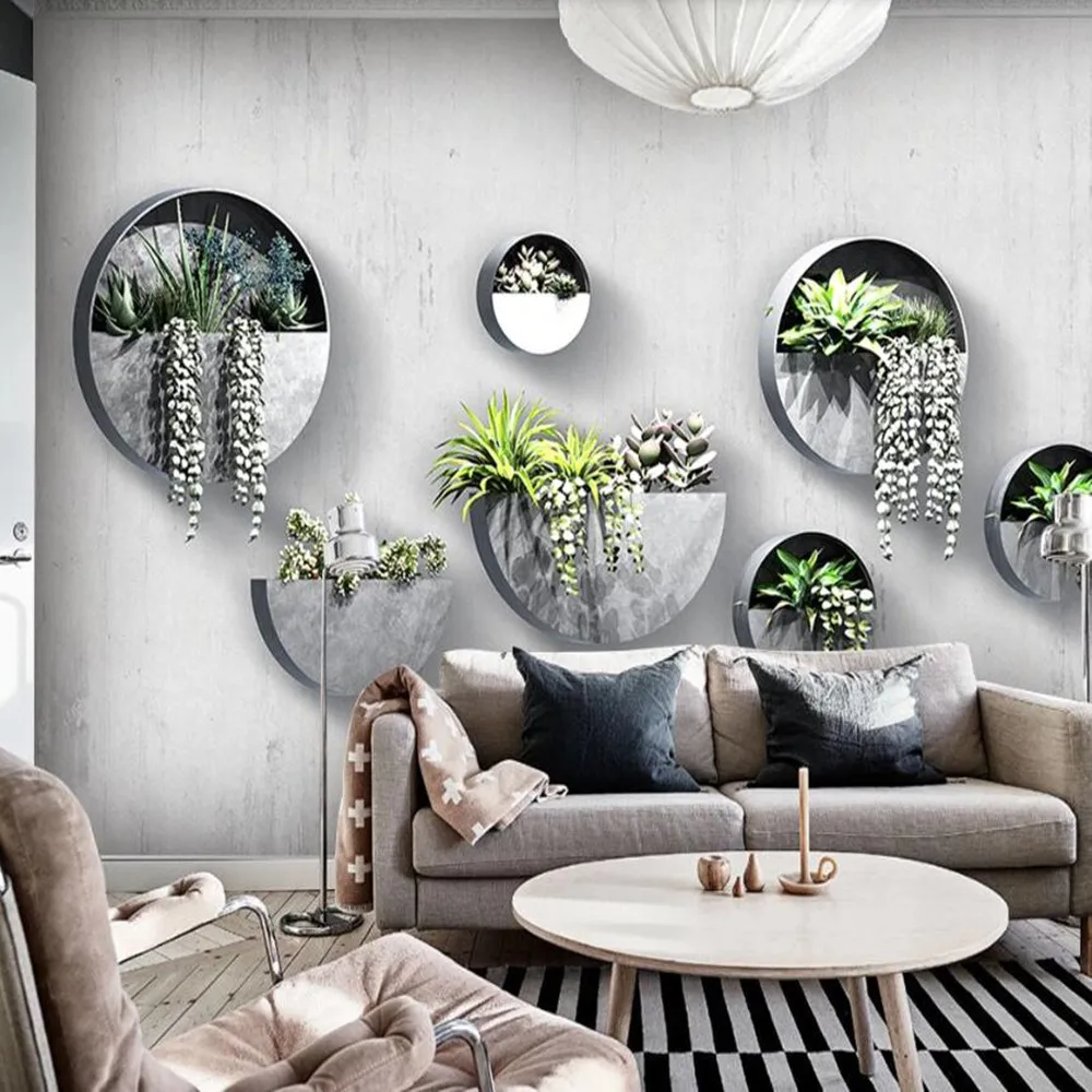 Milofi большие обои на заказ 3D простые маленькие свежие трехмерные зеленые растения