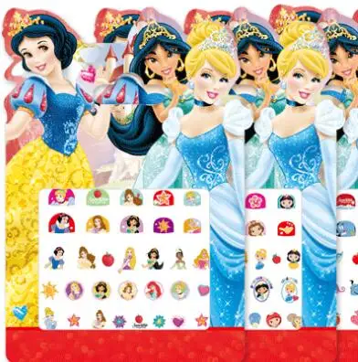 Princess 1Pcs Random Детский подарок для девочек Эльза и Анна Макияж игрушка наклейки для ногтей s игрушка Белоснежка Принцесса София Микки Минни детская наклейка - Цвет: Princess 1Pcs Random