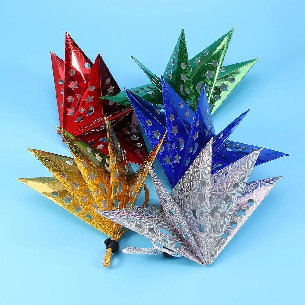 

5pcs 45cm Shiny Ceiling Paper Star Party Home Hanging Lampshade Decor for Wedding Birthday (Red)