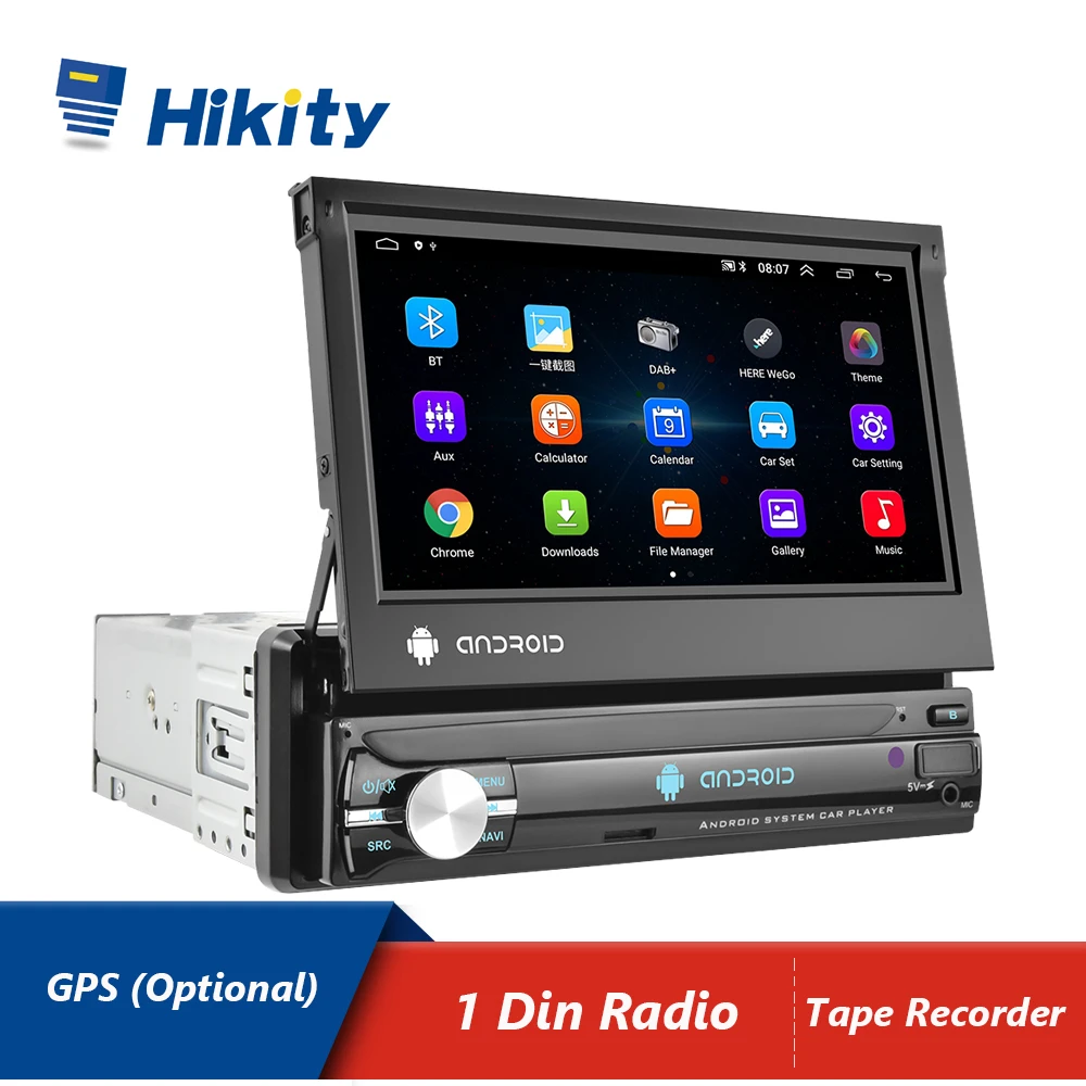 Автомагнитола Hikity мультимедийный MP5-плеер на Android с выдвижным HD экраном 7 дюймов