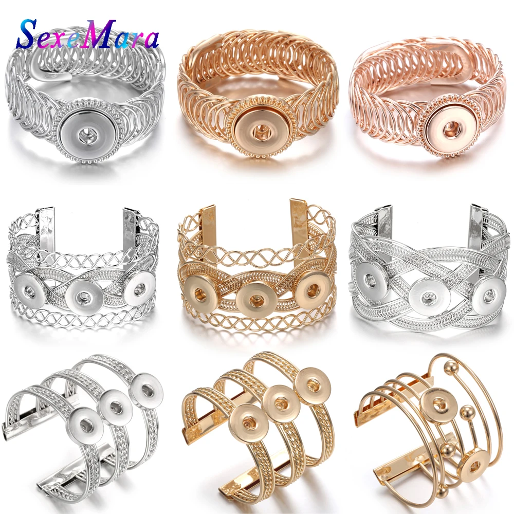 Браслет для женщин и мужчин металлическая застежка со стразами 18 мм 20 мм|Браслеты