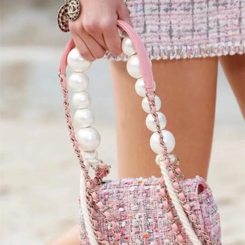 Сумка на ремне PUOU сумочка с ручками и цепочкой аксессуары жемчужная сумка